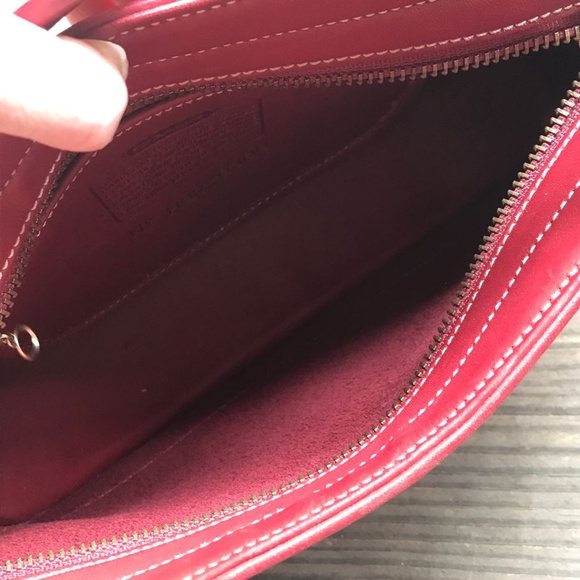 Vintage COACH Red Leather 9309 BLEEKER Shouler Bag - Picture 10 of 11
